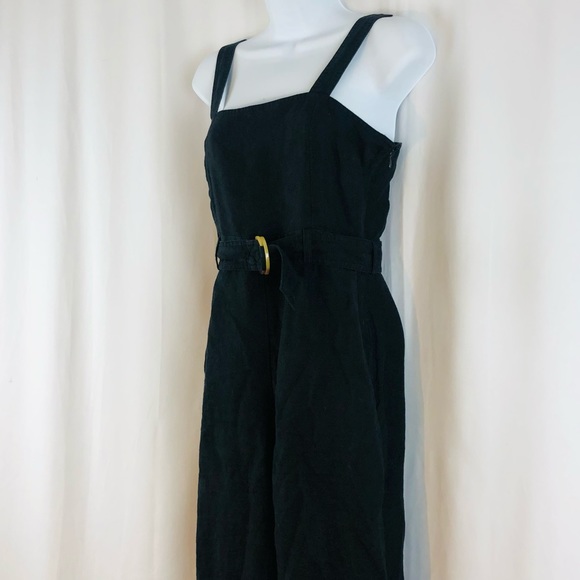 Los Angeles Atelier & Other Stories Linen wide-strap jump suit pockets 4 - Picture 8 of 16